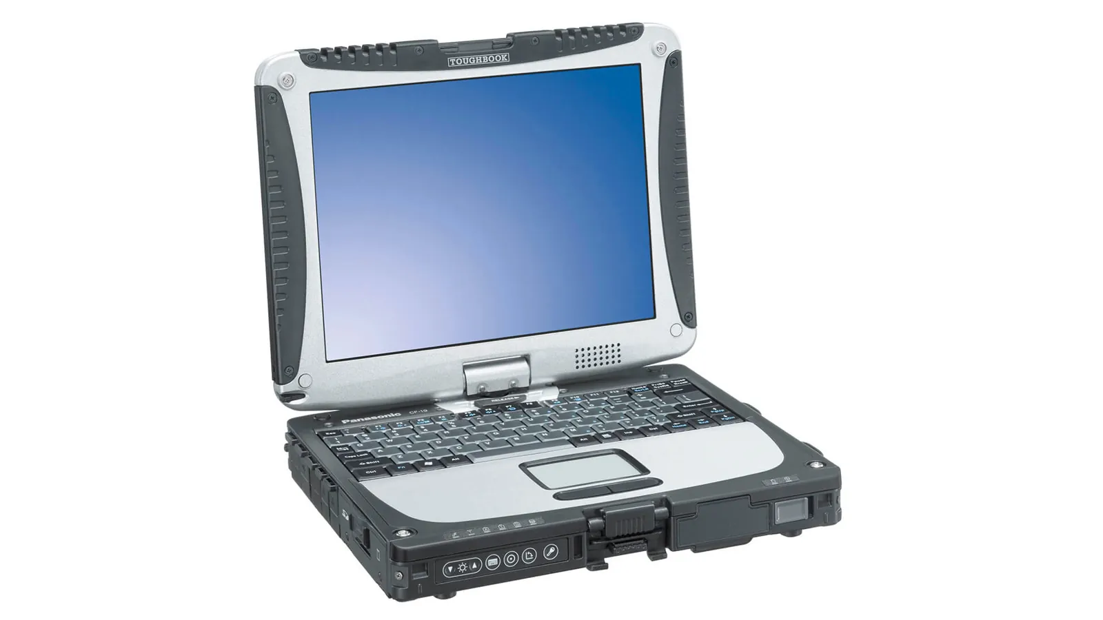 Panasonic Toughbook CF-19 in laptop mode, front view
