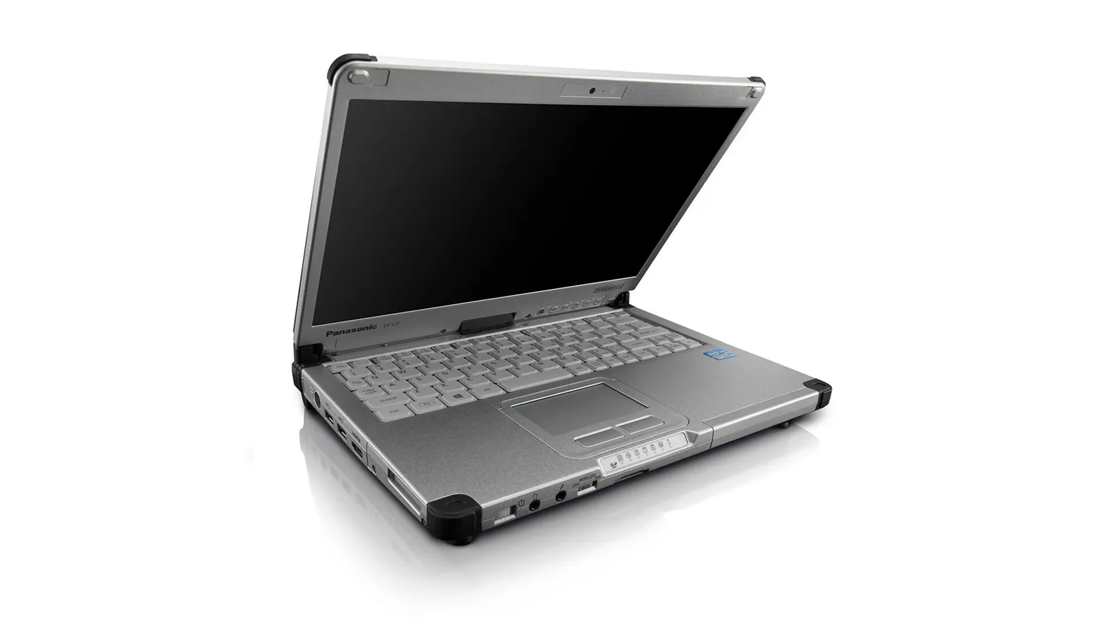 Panasonic Toughbook CF-C2 open as a laptop, angled view